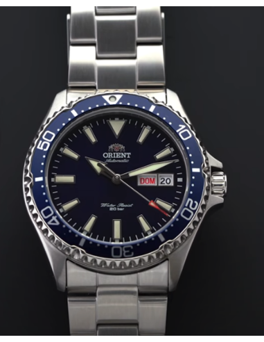 Reloj de buceo hombre automático Orient Kamasu RA-AA0002L dial azul 41.8mm DIVERS Cristal Zafiro correa acero