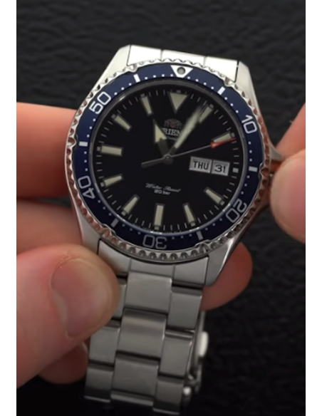 Reloj de buceo hombre automático Orient Kamasu RA-AA0002L dial azul 41.8mm DIVERS Cristal Zafiro correa acero