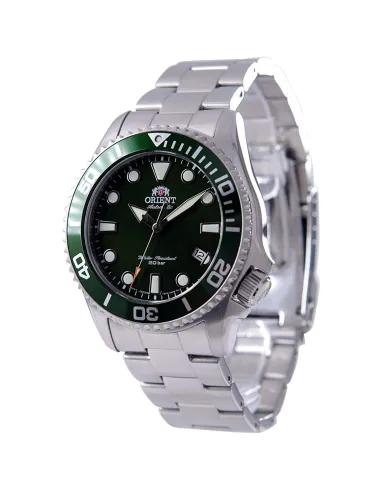 Reloj Automático Buceo Hombre Orient RA-AC0K02E dial verde cristal zafiro correa acero