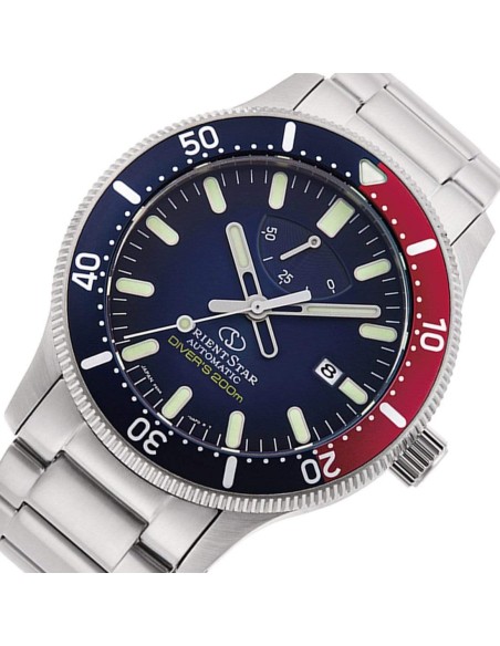 Reloj automático hombre Orient Star Sports RE-AU0306L dial azul "pepsi" correa acero cristal zafiro anti-reflejo 200m