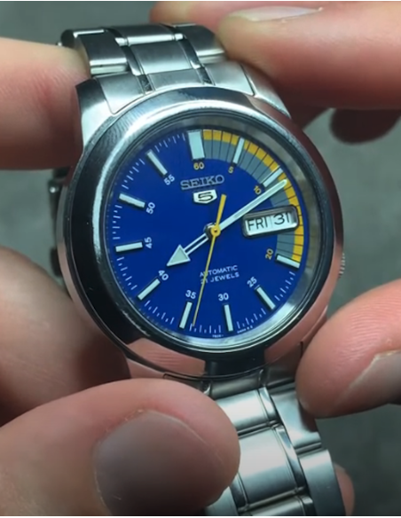 Reloj Automático Hombre Seiko 5 SNKK27K1 dial azul correa acero