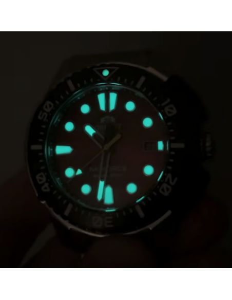 reloj automático hombre buceo Orient M-Force RA-AC0L02R dial rojo 45mm correa acero 200m water resist