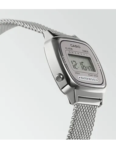 Reloj Casio digital LA670WEM-7EF correa de acero retro