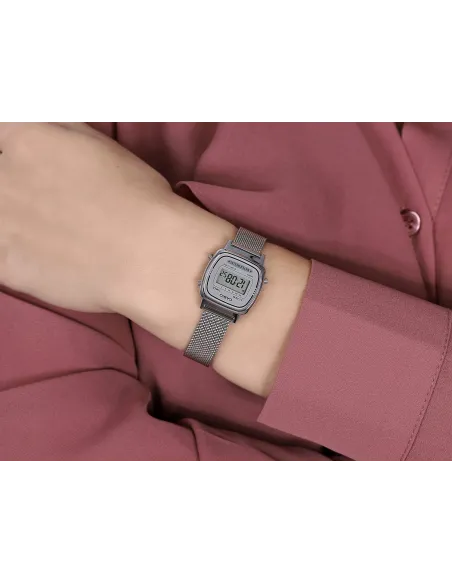 Reloj Casio digital LA670WEM-7EF correa de acero retro