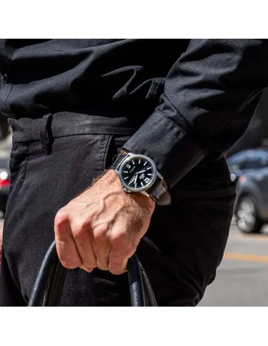 Reloj Automático Hombre Orient Commuter RA-AA0C04B dial negro correa cuero