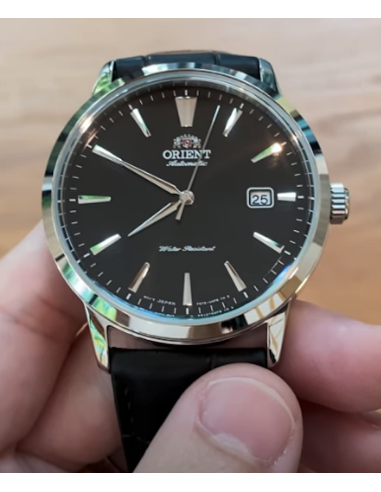 reloj automático hombre Orient Simphony RA-AC0F05B dial negro 41.6mm correa cuero