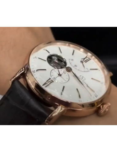 Reloj Automático hombre Orient Star RE-AV0001S oro rosa crista zafiro correa cuero Power Reserve 50H