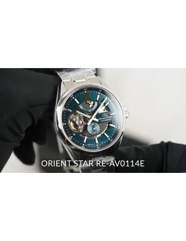 reloj automático hombre Orient Star RE-AV0114E Power Reserve 50h dial verde 41mm cristal zafiro anti-reflejo 100m correa acero