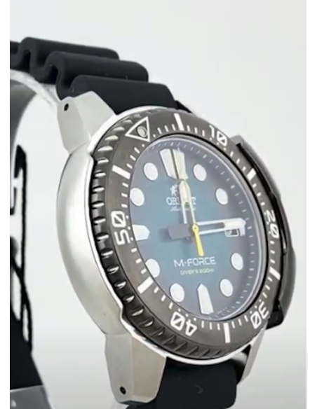 reloj automático buceo hombre Orient M-Force RA-AC0L04L dial azul 45mm correa goma 200m Water resist