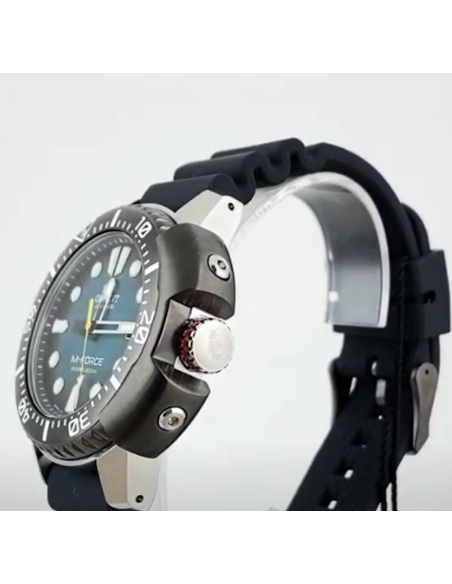 reloj automático buceo hombre Orient M-Force RA-AC0L04L dial azul 45mm correa goma 200m Water resist