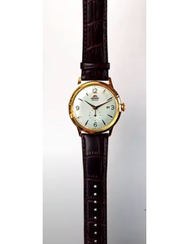 reloj hombre automático Orient Bambino RA-AP0004S white gold correa cuero