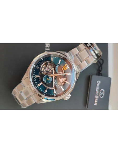 reloj automático hombre Orient Star RE-AV0114E Power Reserve 50h dial verde 41mm cristal zafiro anti-reflejo 100m correa acero
