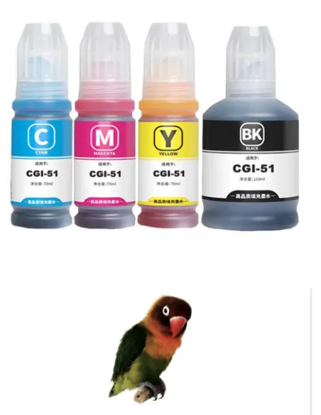 4 Tintas Compatibles Canon GI51 Botella de Tinta - GI51 para Pixma G1520, G1560, G2520, G2560, G3520, G3560