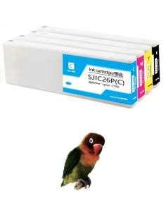 4 Tintas Compatibles para Epson SJIC26P Amarillo Cartucho de Tinta Pigmentada para ColorWorks C7500, TM-C7500