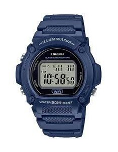 Reloj deportivo hombre Casio W219h-2A Luz LED Cronómetro alarma 50m Water Resist