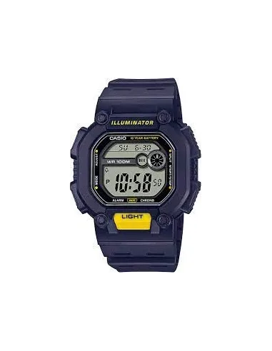 Reloj deportivo hombre Casio W737H-2A Luz LED 10 años batería Hora Dual 100m Water Resist