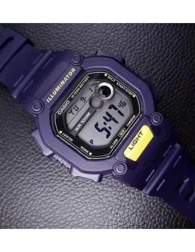 Reloj deportivo hombre Casio W737H-2A Luz LED 10 años batería Hora Dual 100m Water Resist