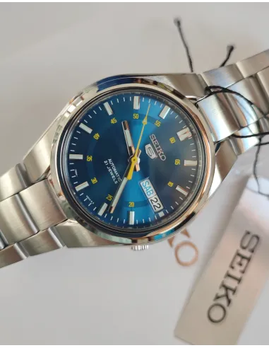 reloj automático hombre Seiko 5 SNK615K1 dial azul 37mm correa acero