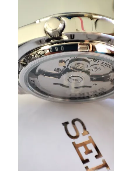 reloj automático hombre Seiko 5 SNK615K1 dial azul 37mm correa acero