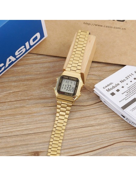 Reloj casio collection a178wga-1a estilo retro - cronografo multifuncional - acero inoxidable