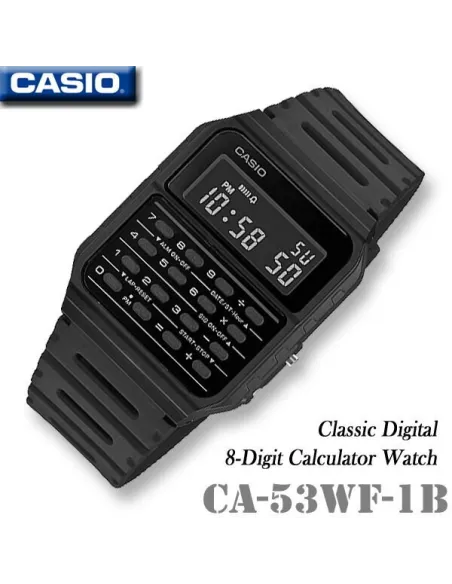 Reloj  unisex Casio Calculadora CA-53WF-1B negro