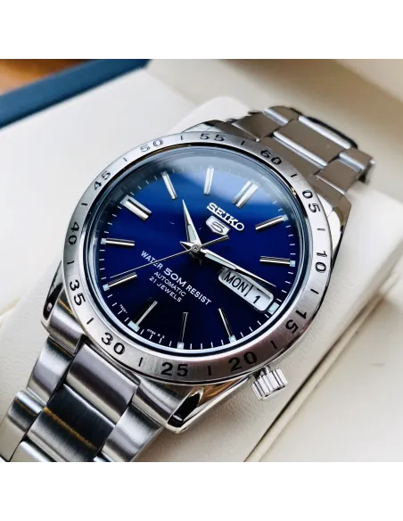 reloj automático hombre Seiko SNKD99K1 dial azul 37mm correa acero 50m water resist