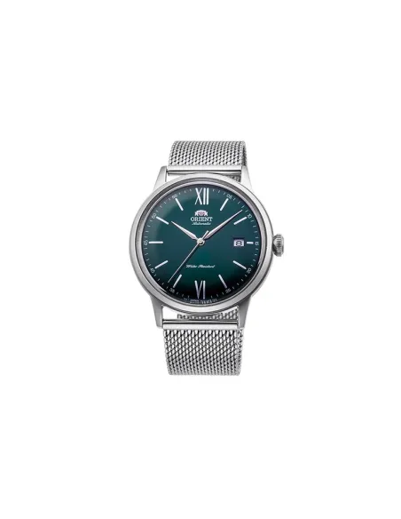 reloj automático hombre Orient Bambino RA-AC0018E dial verde 40.5mm correa acero malla (admite cuerda manual)