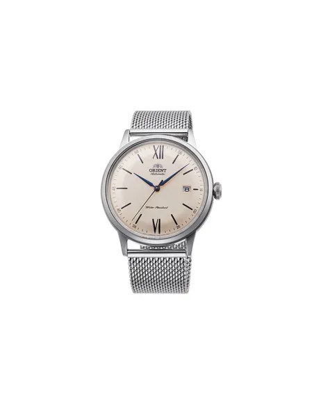 copy of reloj automático hombre Orient Bambino RA-AC0019L dial azul 40.5mm correa acero malla (admite cuerda manual)