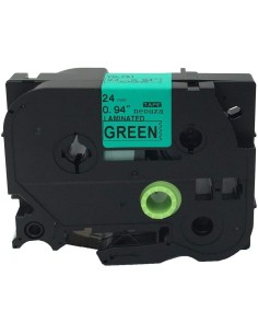 Compatible Brother TZe751 / TZ751 Cinta Laminada de Etiquetas - Texto negro sobre fondo verde - Ancho 24mm x 8 metros