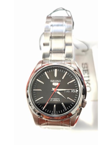 Reloj automático hombre Seiko 5 SNKL45K1 dial negro 38mm correa acero