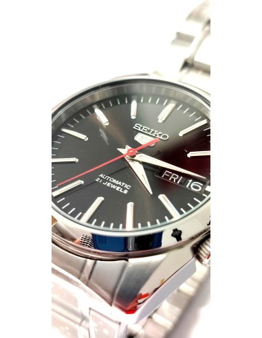Reloj automático hombre Seiko 5 SNKL45K1 dial negro 38mm correa acero
