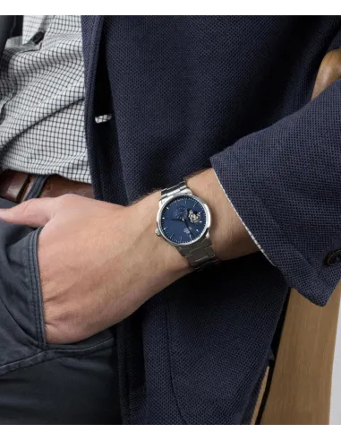 reloj automático hombre Orient Contemporary RA-AR0101L Semi-Skeleton dial azul 40mm correa acero 100m