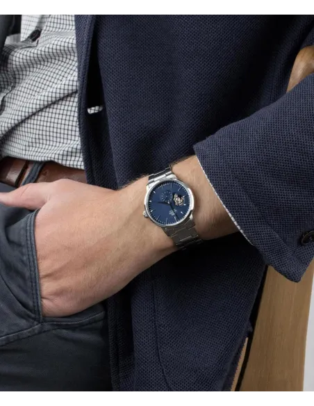 reloj automático hombre Orient Contemporary RA-AR0101L Semi-Skeleton dial azul 40mm correa acero 100m