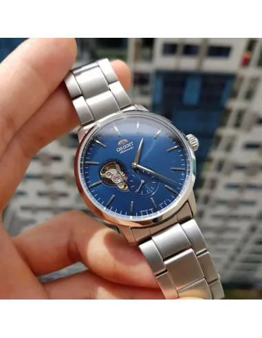 reloj automático hombre Orient Contemporary RA-AR0101L Semi-Skeleton dial azul 40mm correa acero 100m