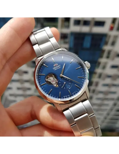 reloj automático hombre Orient Contemporary RA-AR0101L Semi-Skeleton dial azul 40mm correa acero 100m