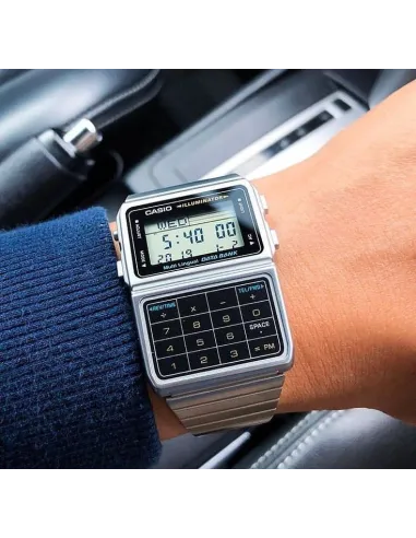Reloj Casio Unisex DBC611-1D Iluminador Plata Telememo Calculadora