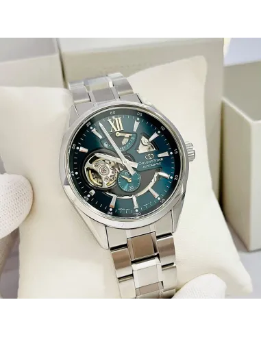 reloj automático hombre Orient Star RE-AV0114E Power Reserve 50h dial verde 41mm cristal zafiro anti-reflejo 100m correa acero