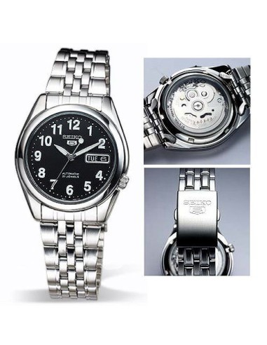 Reloj automático hombre Seiko 5 SNK381K1 correa acero dial negro
