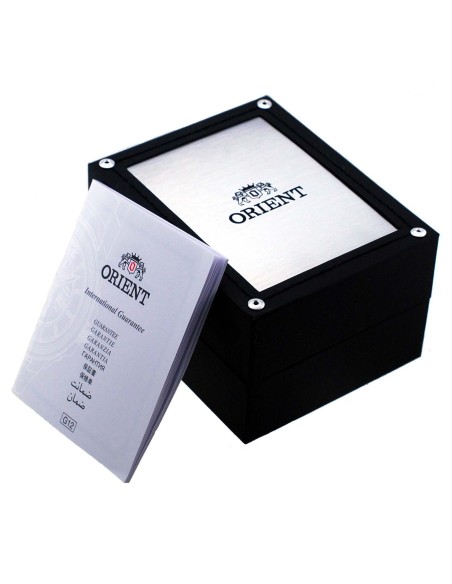 reloj automático hombre Orient Simphony RA-AC0F05B dial negro 41.6mm correa cuero