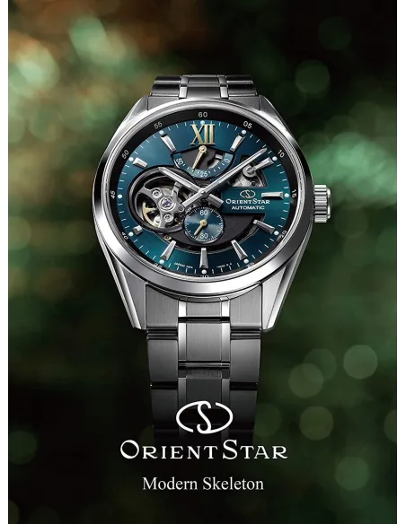 reloj automático hombre Orient Star RE-AV0114E Power Reserve 50h dial verde 41mm cristal zafiro anti-reflejo 100m correa acero
