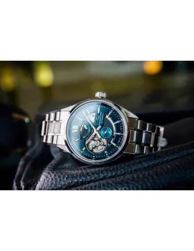reloj automático hombre Orient Star RE-AV0114E Power Reserve 50h dial verde 41mm cristal zafiro anti-reflejo 100m correa acero