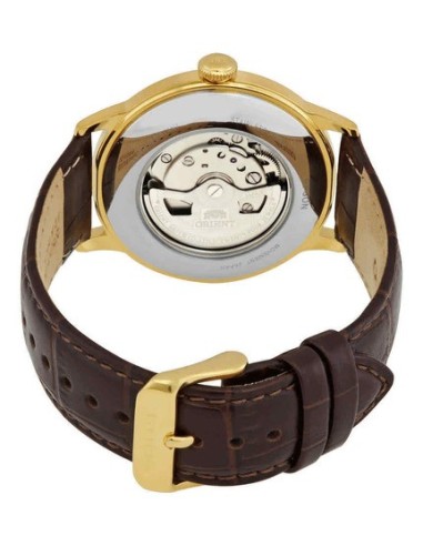 reloj hombre automático Orient Bambino RA-AP0004S white gold correa cuero