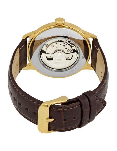 reloj hombre automático Orient Bambino RA-AP0004S white gold correa cuero