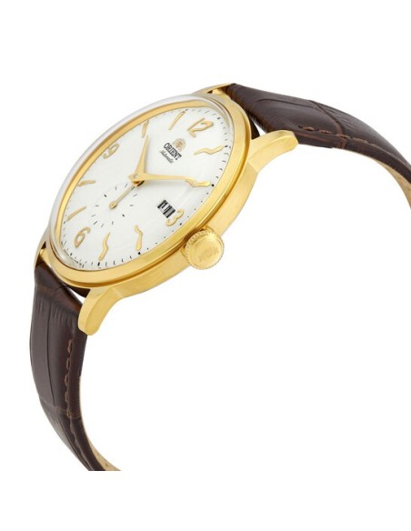 reloj hombre automático Orient Bambino RA-AP0004S white gold correa cuero
