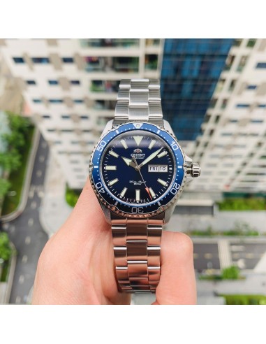 Reloj de buceo hombre automático Orient Kamasu RA-AA0002L dial azul 41.8mm DIVERS Cristal Zafiro correa acero