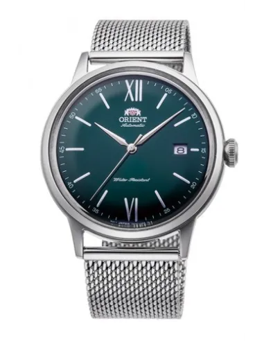 reloj automático hombre Orient Bambino RA-AC0018E dial verde 40.5mm correa acero malla (admite cuerda manual)
