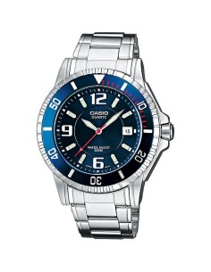 copy of reloj de buceo hombre Casio MTD-1053D-1A dial negro correa acero 200m water resist