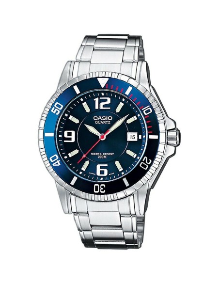 copy of reloj de buceo hombre Casio MTD-1053D-1A dial negro correa acero 200m water resist