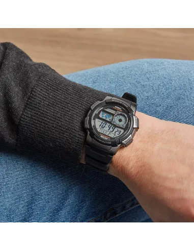 Reloj Casio collection Digital AE-1000w-1bv Hora Mundial - 5 Alarmas - 10 BAR