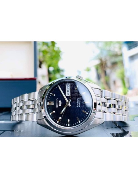 Reloj Automático Hombre Seiko 5 SNK357K1 dial azul oscuro correa acero